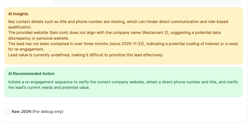 AI Lead Scoring - AI Insights