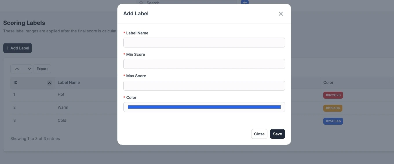 AI Lead Scoring - Add Scoring Label