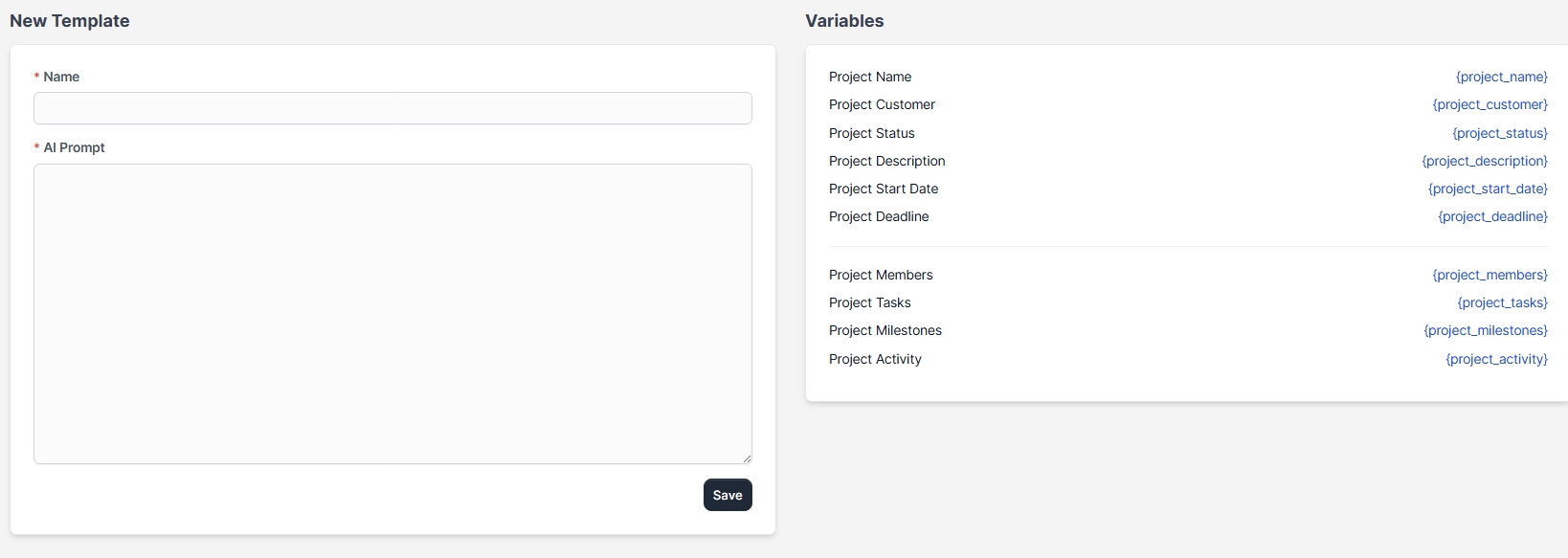 Add Prompt Template AI Project Analyzer for Perfex CRM
